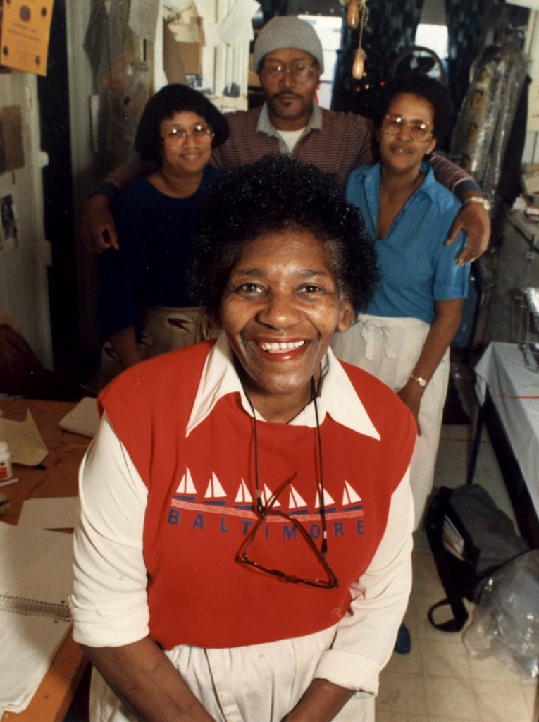 A color photograph scan of Bea Gaddy in front with some of her volunteers, in rear, (L to R) Jesse mae Miller, Lacy Gaddy and Elizabeth Mays. Photo from Dec.1988.
(File/Staff Photo Irving H Phillips jr.) Scanned 10/3/01.