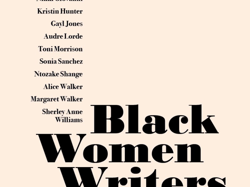 The cover of Black Women Writers at Work, the book cover is tan and has black text.