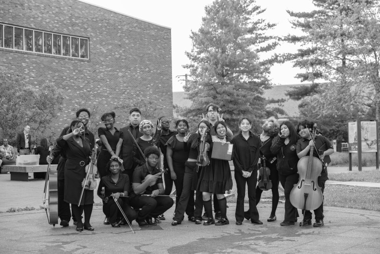 a group of orchestra students