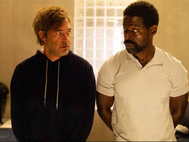 Mark Duplass as Billy and Sterling K. Brown as Ray in “Biosphere” (2022). Courtesy of IFC Films.
