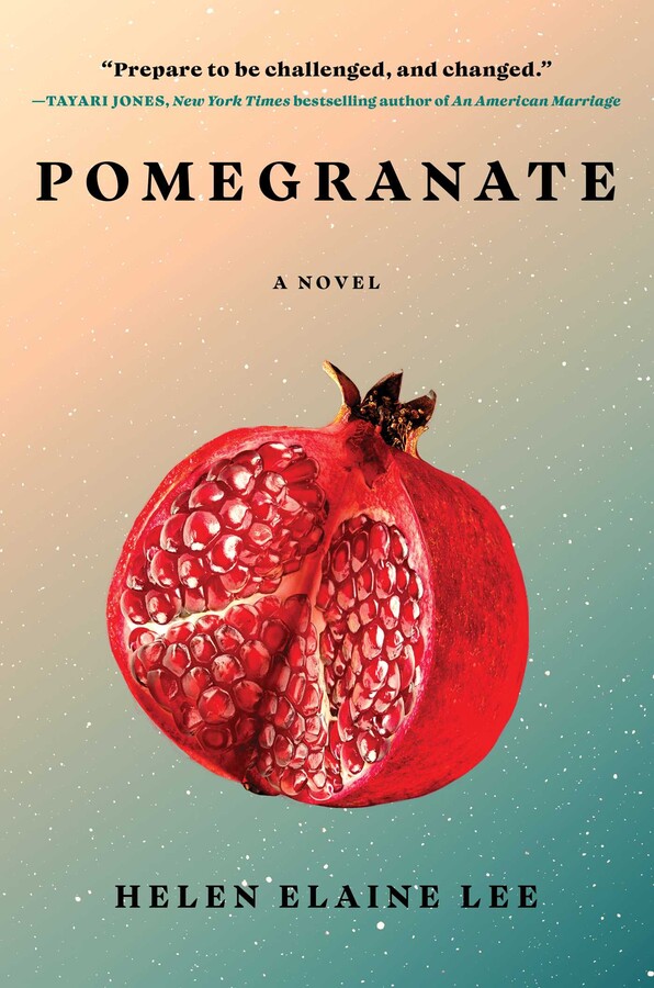 A colorful book cover featuring an illustration of a pomegranate.