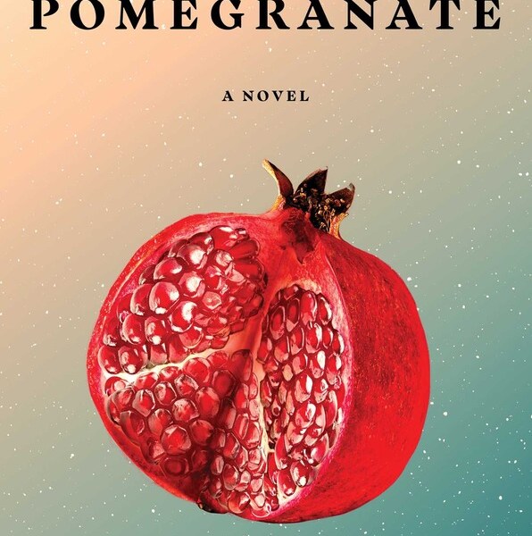 A colorful book cover featuring an illustration of a pomegranate.