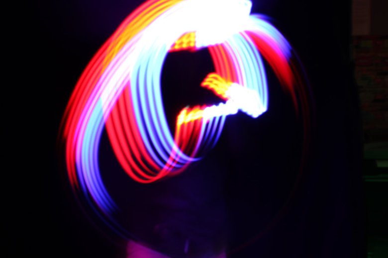 Rainbow swirls of light.