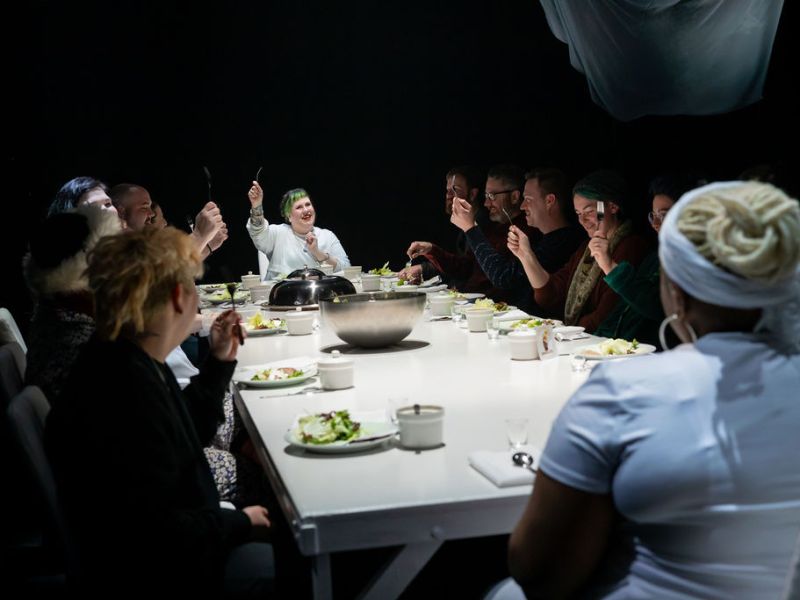A group of people seated at a table.