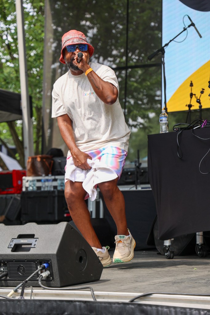 A man performs on stage