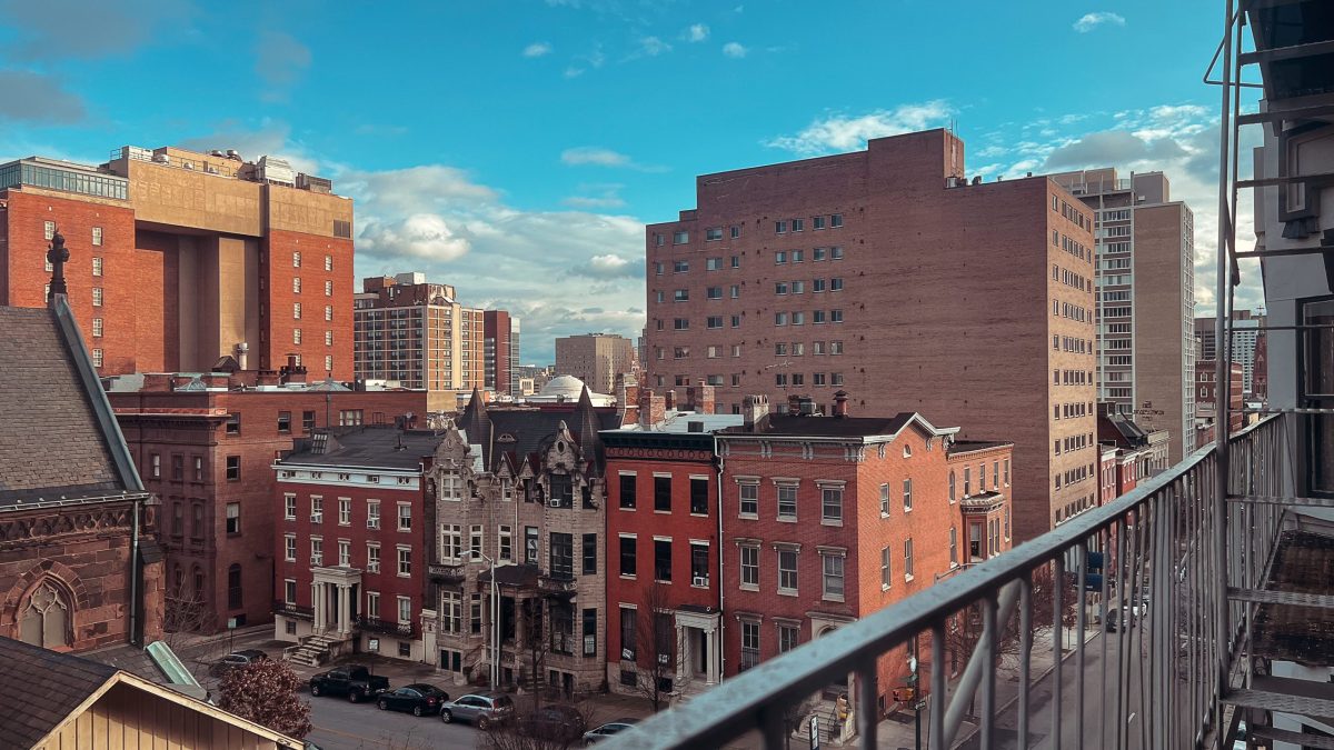 The view from a Baltimore City fire escape.
