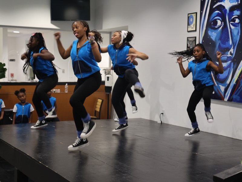 a group of young people dancing