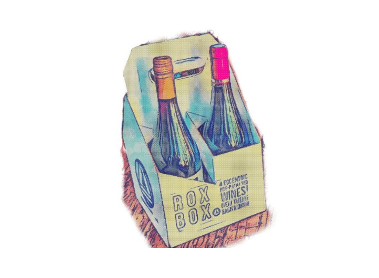 An illustration of a two bottles of wine. 