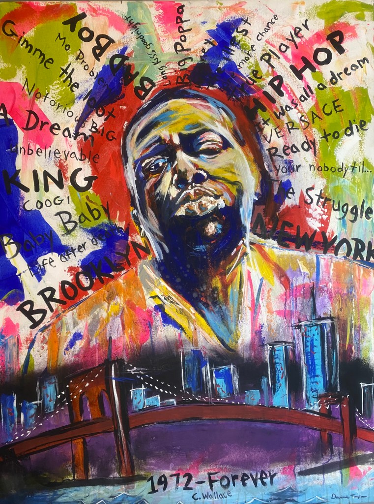 Decorative painting of the rapper Notorious B.I.G.