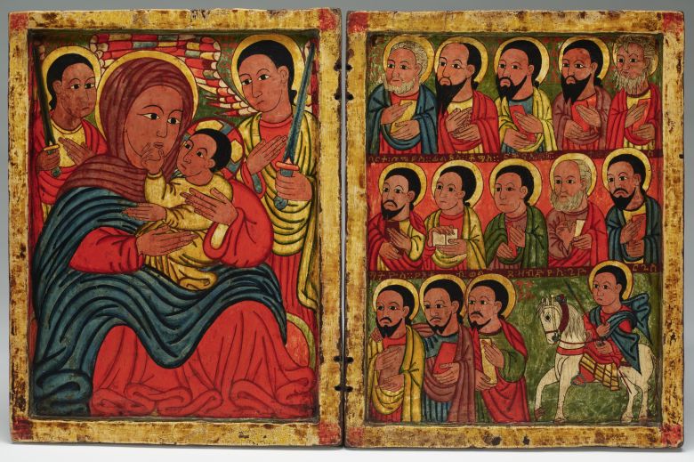 painted diptych