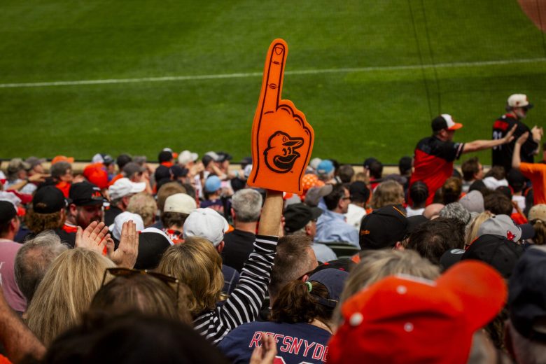 The crowd at a Baltimore Orioles game.