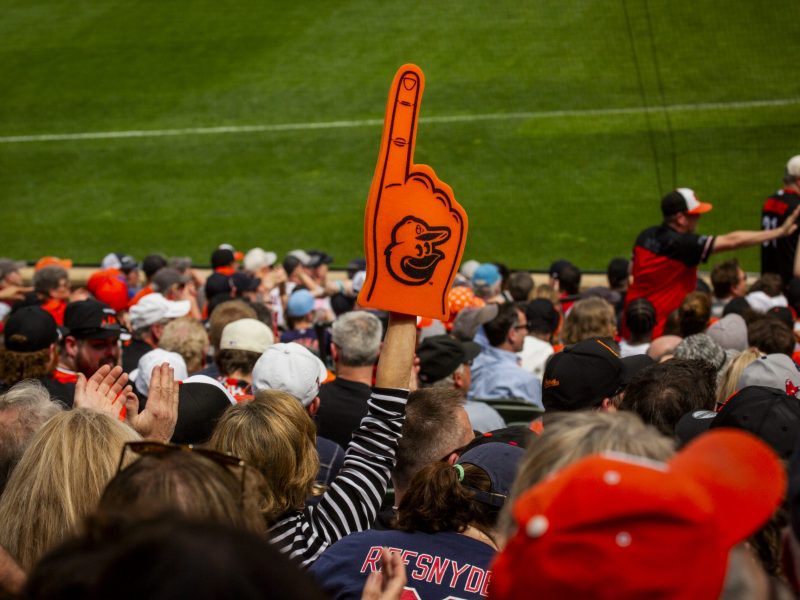 The crowd at a Baltimore Orioles game.
