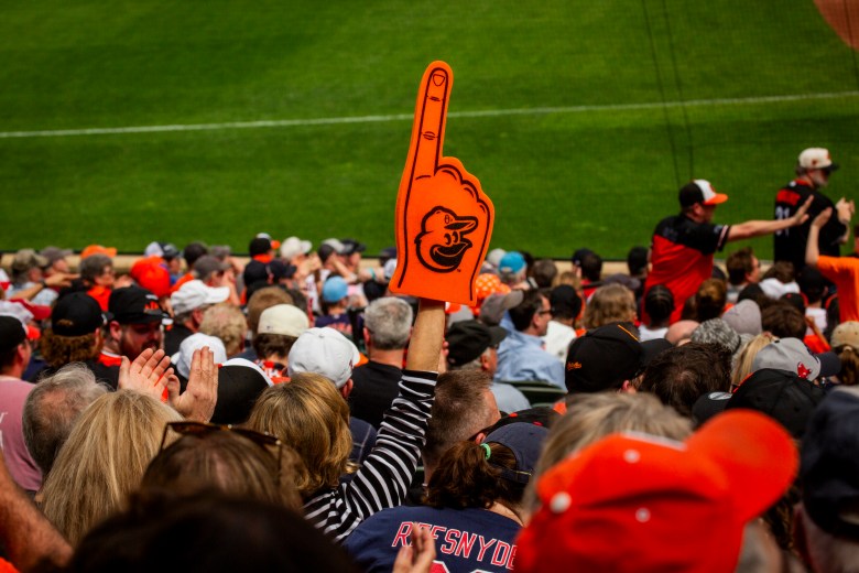The crowd at a Baltimore Orioles game.
