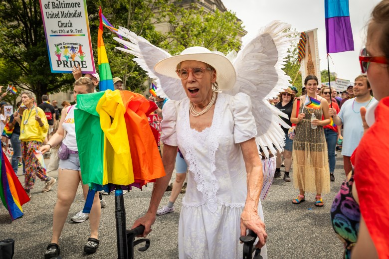 An angel walking with the faith communities of Baltimore during the June 14th Pride Parade.