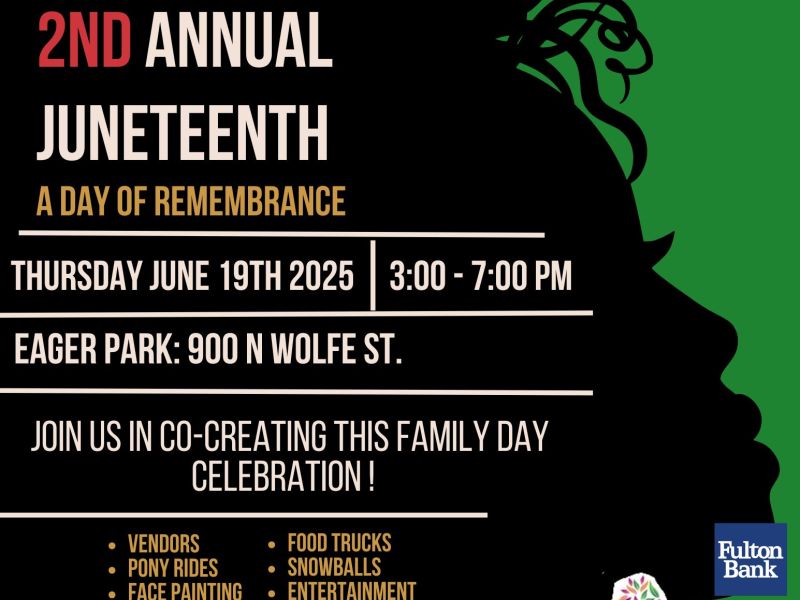 A flyer promoting the East Baltimore 2nd annual juneteenth