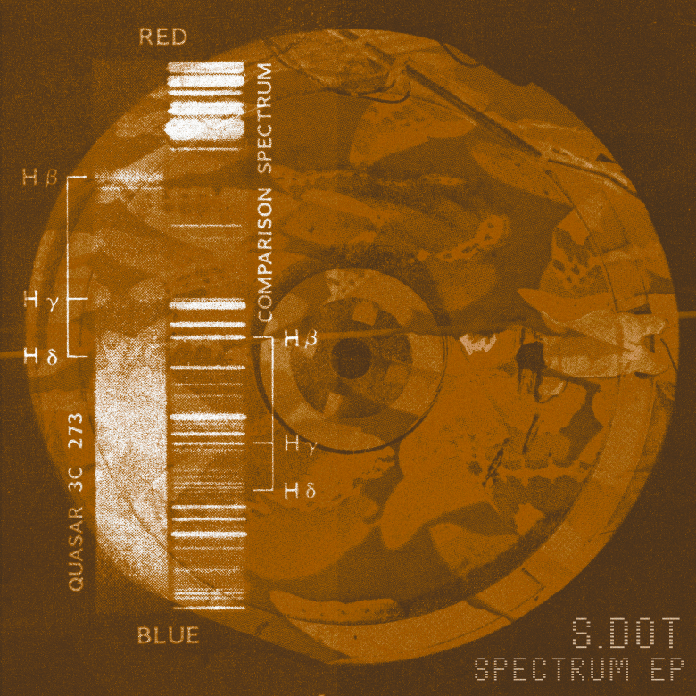 Image of the Cover of S.DOT’s SPECTRUM EP. Image courtesy of the artist. It is a brown album with white text.