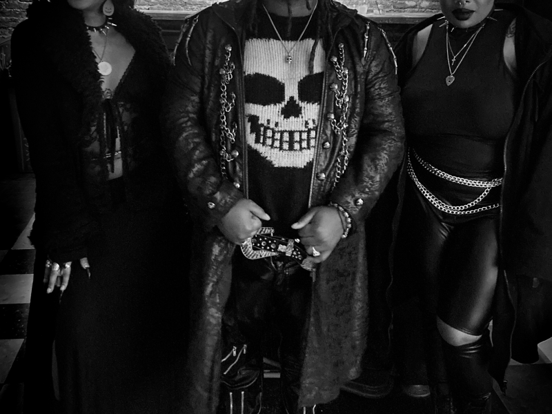 Attendees at Black Celebration at Ottobar pose in alternative clothes.