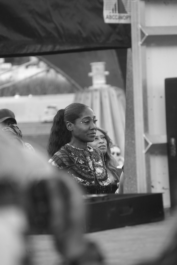 A photograph of a performer